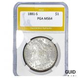 1881-S Morgan Silver Dollar PGA MS64