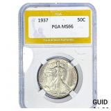 1937 Walking Liberty Half Dollar PGA MS66