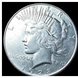 1928 Silver Peace Dollar CLOSELY UNCIRCULATED