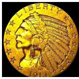 1913 Indian Head $5 Half Eagle Gold CLOSELY UNCIRC