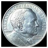 1936 Arkansas Centennial Silver Half Dollar UNCIRC