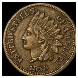 1859 Copper-Nickel Indian Head Cent CLOSELY UNCIRC