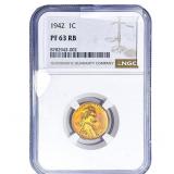 1942 Wheat Cent NGC PF63 RB