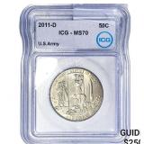 2011-D  ICG MS70 50C US ARMY
