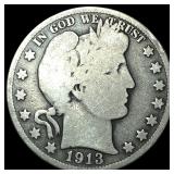 1913 Silver Barber Half Dollar NICELY CIRCULATED