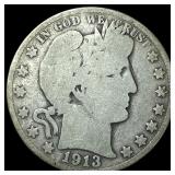 1913 Barber Half Dollar NICELY CIRCULATED