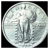 1918-S Silver Standing Liberty Quarter CLOSELY UNC