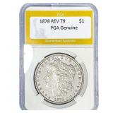 1878 REV 79 Morgan Silver Dollar PGA Genuine