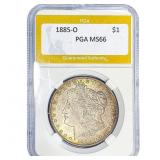 1885-O Morgan Silver Dollar PGA MS66