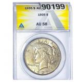 1935 Silver Peace Dollar ANACS AU58