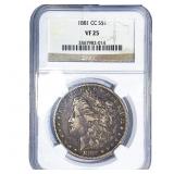 1881-CC Morgan Silver Dollar NGC VF25