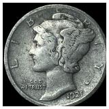 1921 Silver Mercury Dime ABOUT UNCIRCULATED