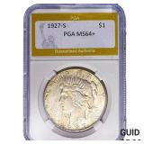 1927-S Silver Peace Dollar PGA MS64+