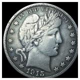 1915-S Silver Barber Half Dollar NEARLY UNCIRCULAT