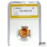 1954-S Wheat Cent PGA MS67 RD