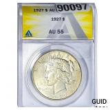 1927 Silver Peace Dollar ANACS AU55