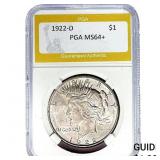 1922-D Silver Peace Dollar PGA MS64+