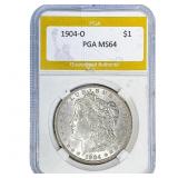 1904-O Morgan Silver Dollar PGA MS64