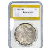 1882-O Morgan Silver Dollar PGA MS65