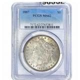 1887 Morgan Silver Dollar PCGS MS62