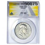 1958 Franklin Half Dollar ANACS PF66 PROOF