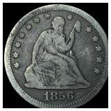 1856 Seated Liberty Quarter LIGHTLY CIRCULATED