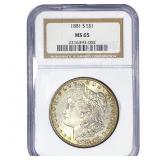 1881-S Morgan Silver Dollar NGC MS65