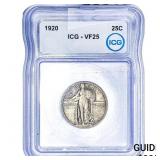 1920 Standing Liberty Quarter ICG VF25