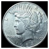 1924 Silver Peace Dollar CLOSELY UNCIRCULATED