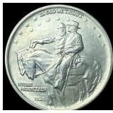 1925 Silver Stone Mountain Half Dollar CLOSELY UNC
