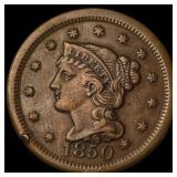 1850 Braided Hair Large Cent CLOSELY UNCIRCULATED