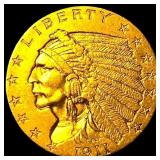 1911 Indian Head Gold $2.50 Quarter Eagle CLOSELY
