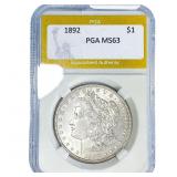 1892 Morgan Silver Dollar PGA MS63
