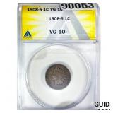 1908-S Indian Head Cent ANACS VG10