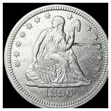 1856 Seated Liberty Quarter CLOSELY  UNCIRCULATED