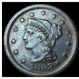 1853 Braided Hair Large Cent NEARLY  UNCIRCULATED