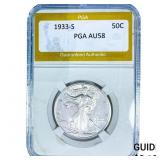 1933-S Walking Liberty Half Dollar PGA AU58