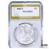 1890-S Morgan Silver Dollar PGA MS63