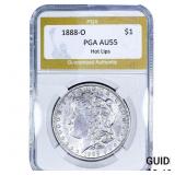 1888-O Morgan Silver Dollar PGA AU55 Hot Lips