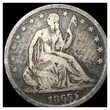 1865-S Silver Half Dollar LIGHTLY CIRCULATED