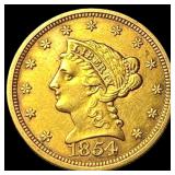 1854 Gold $2.50 Liberty Head Quarter Eagle  CLOSE