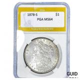 1878-S Morgan Silver Dollar PGA MS64