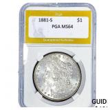 1881-S Morgan Silver Dollar PGA MS64