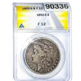 1892-S Morgan Silver Dollar ANACS F12