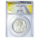 1935-S Walking Liberty Half Dollar ANACS AU58