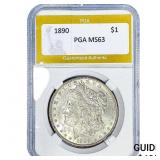 1890 Morgan Silver Dollar PGA MS63