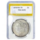 1878 REV 79 Morgan Silver Dollar PGA AU55