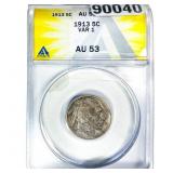 1913 Buffalo Nickel ANACS AU53