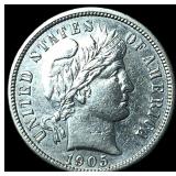 1905-S Silver Barber Dime CLOSELY UNCIRCULATED