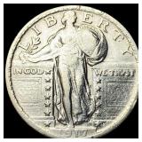 1917 Type 1 Standing Liberty Quarter NEARLY UNCIRC